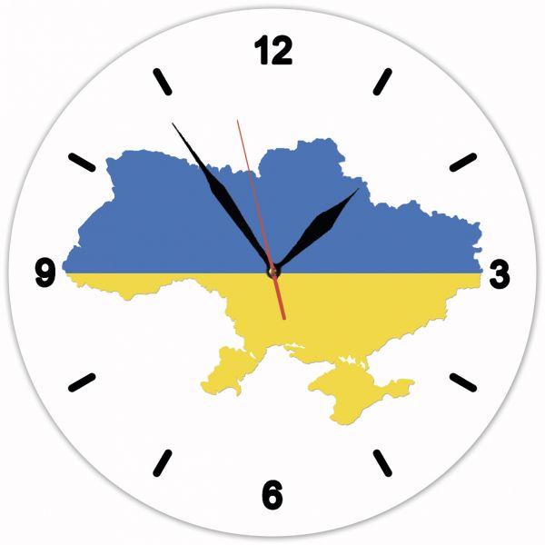 Годинник настінний з картою України