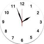 Білий настінний годинник на склі