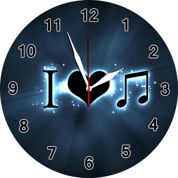 Настінний годинник на музикальну тематику на склі