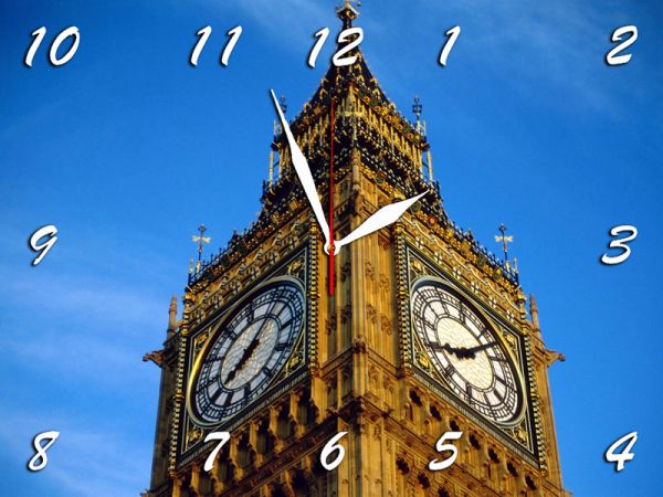 Настенные часы с Англией "Big Ben" на стекле